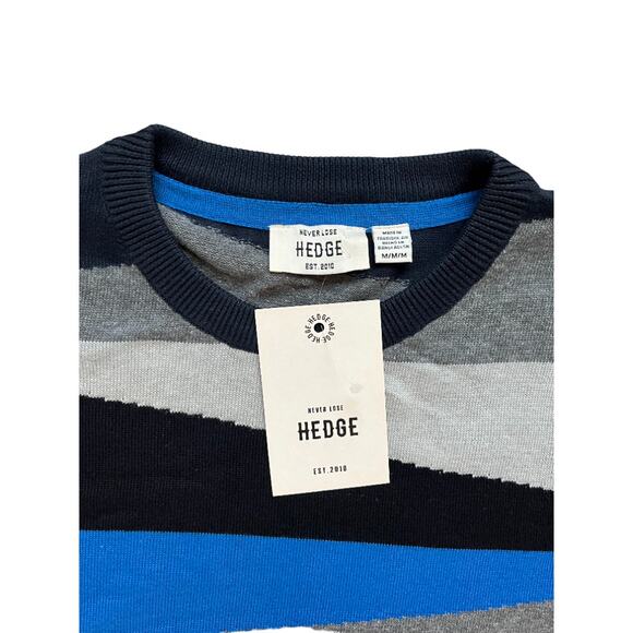 Never Lose Hedge Men's Knit Asymmetrical Stripe Sweater - Picture 2 of 4